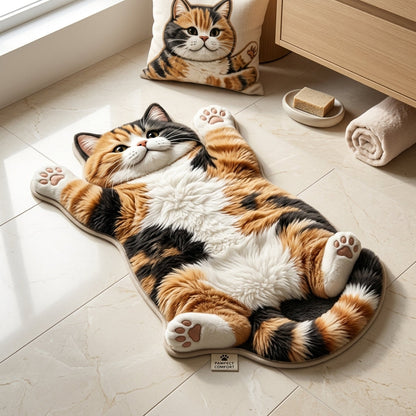 🏆75K+ Sold 🐱Chubby Tabby Cat Shaped Rug 🤎