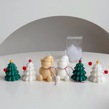 ins Christmas Candle mini Hand-painted Christmas Tree Candle Bear Candle Christmas Souvenir Christmas Small Gift