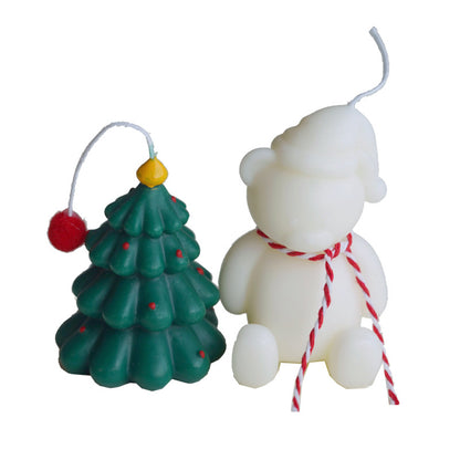 ins Christmas Candle mini Hand-painted Christmas Tree Candle Bear Candle Christmas Souvenir Christmas Small Gift