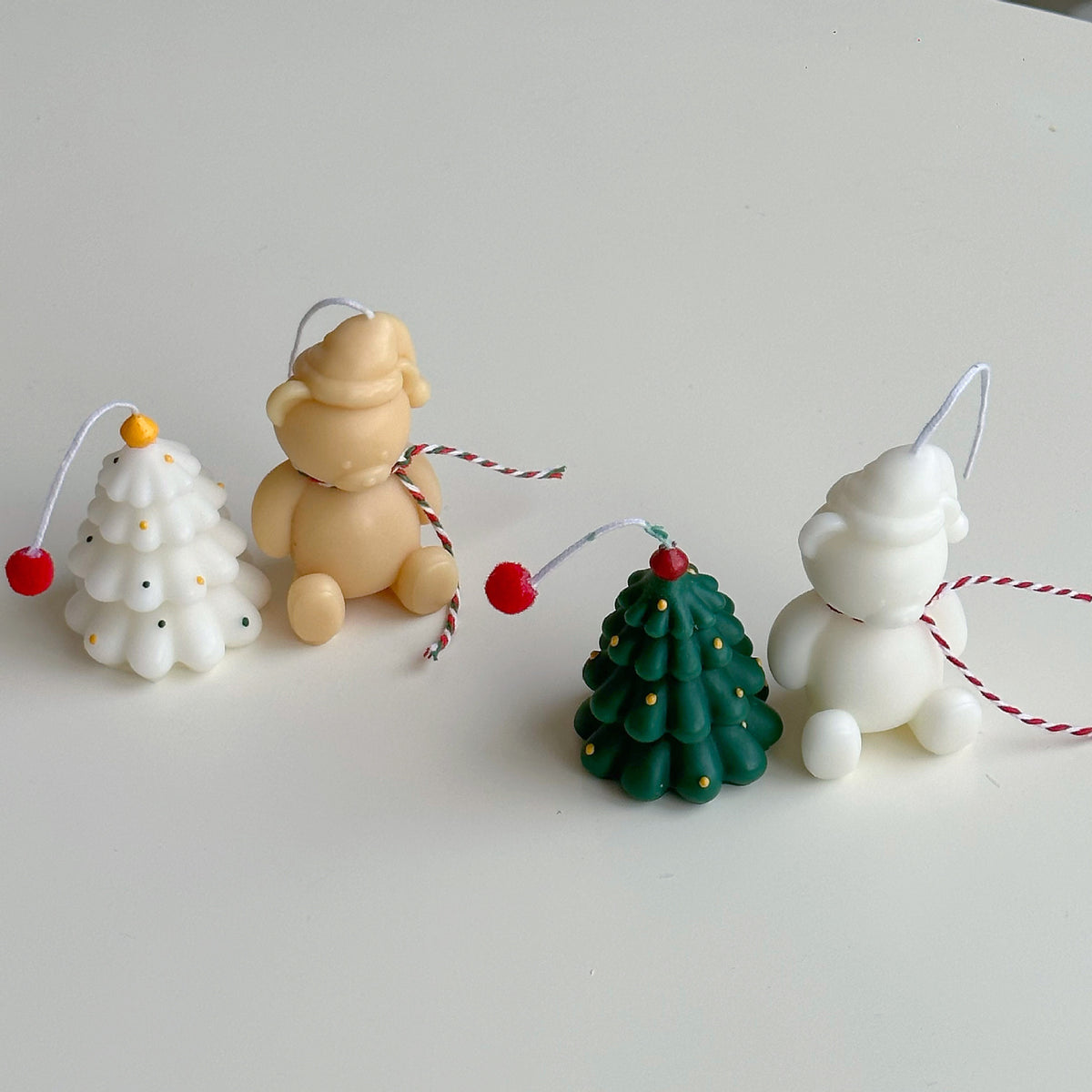 ins Christmas Candle mini Hand-painted Christmas Tree Candle Bear Candle Christmas Souvenir Christmas Small Gift