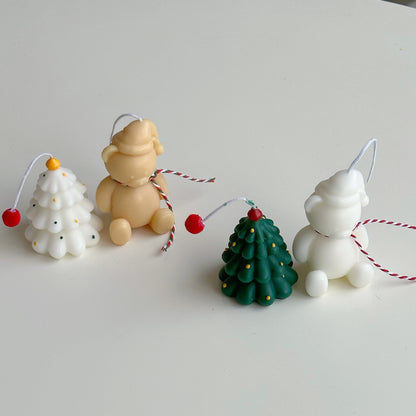 ins Christmas Candle mini Hand-painted Christmas Tree Candle Bear Candle Christmas Souvenir Christmas Small Gift