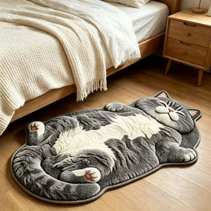 🏆75K+ Sold 🐱Chubby Tabby Cat Shaped Rug 🤎