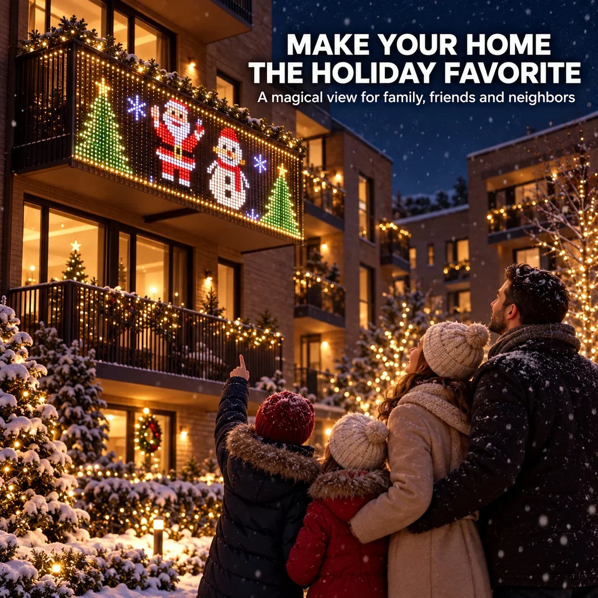 🎄 Smart LED Curtain Lights | App-Controlled Animated Christmas Wall Display ✨